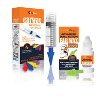 Load image into Gallery viewer, LugGuards 20ml High Capacity Quad Stream Earwax Syringe with LiquiPlug® Advanced Dual Action Ear Wax Removal Drops
